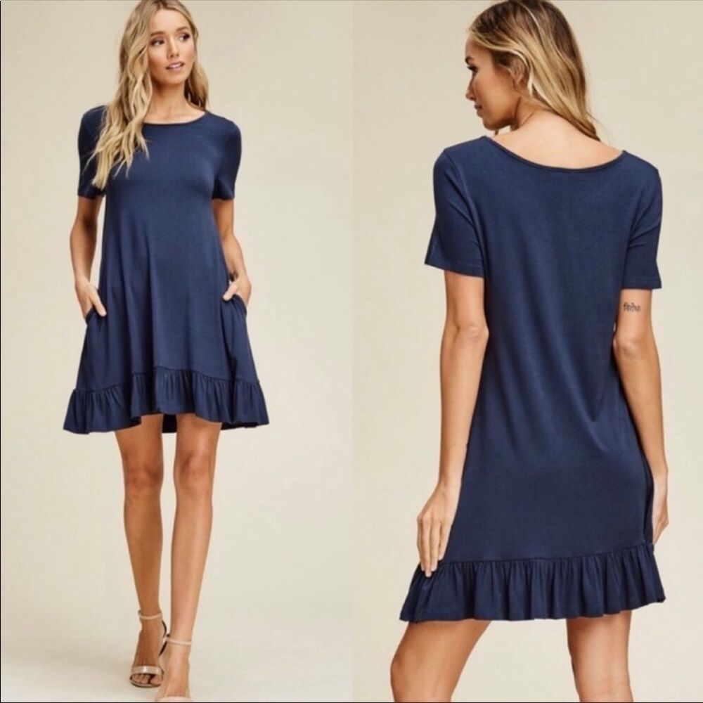 Baby Doll Ruffle Hem Dress